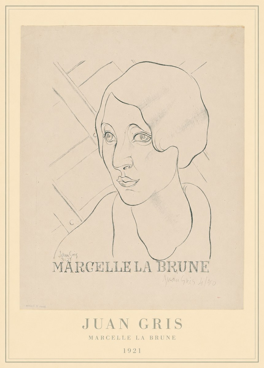 Juan Gris Marcelle La Brune I No4 - Affiche
