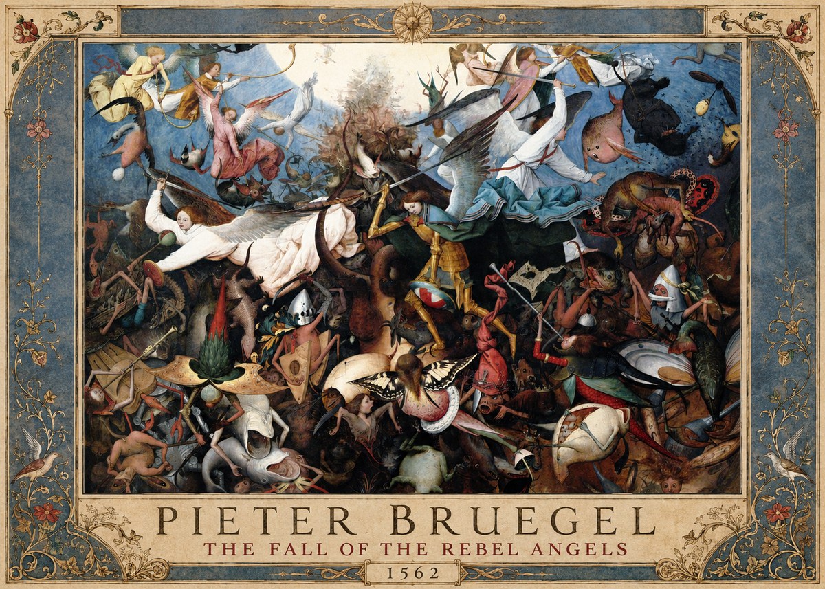 Pieter Bruegel The Fall of the Rebel Angels I No1 - Affiche