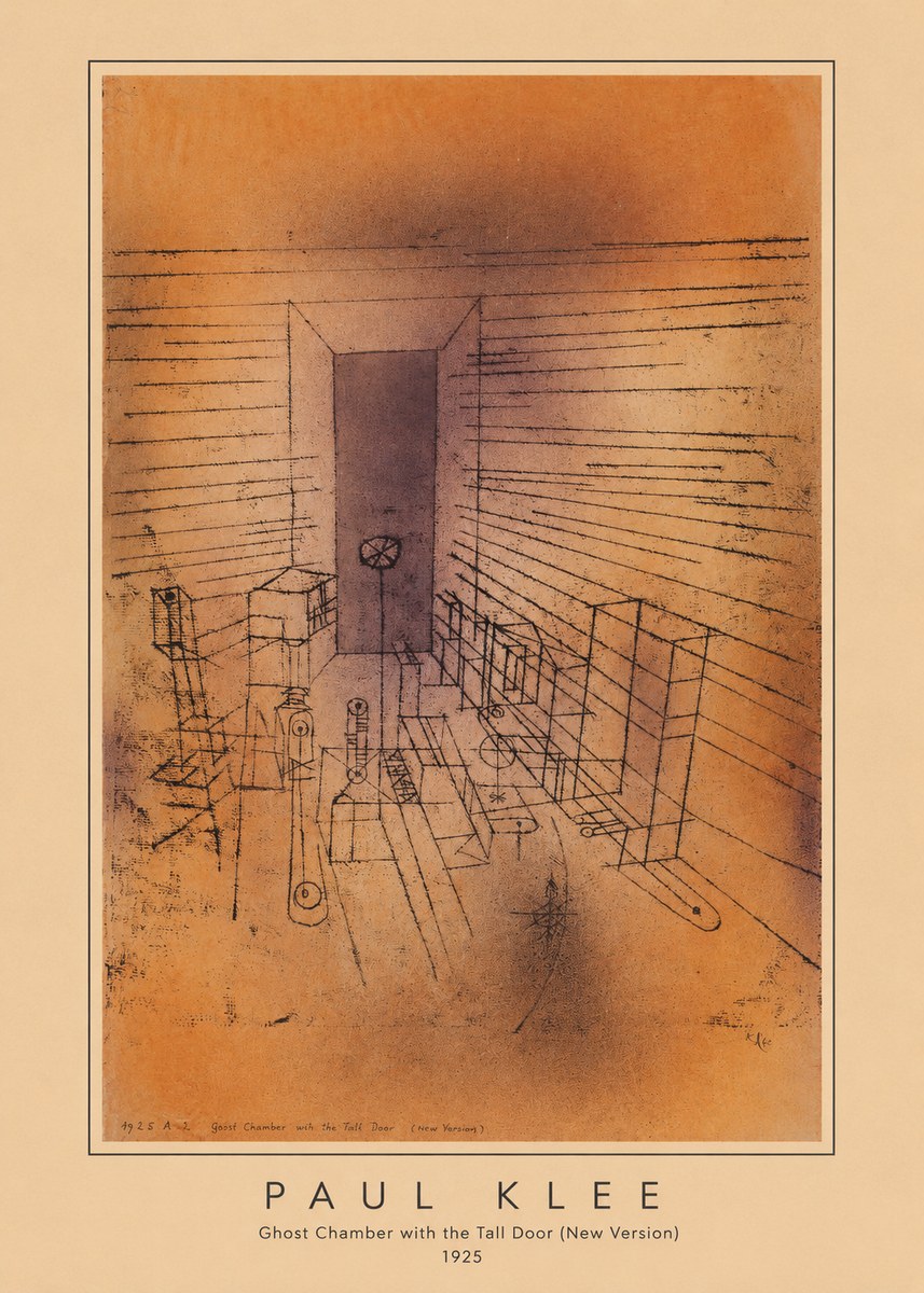 Paul Klee Ghost Chamber with the Tall Door (New Version) No3 - Affiche