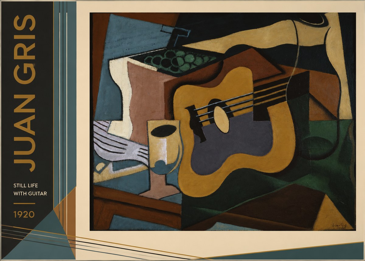 Juan Gris Still Life with Guitar No2 - Affiche