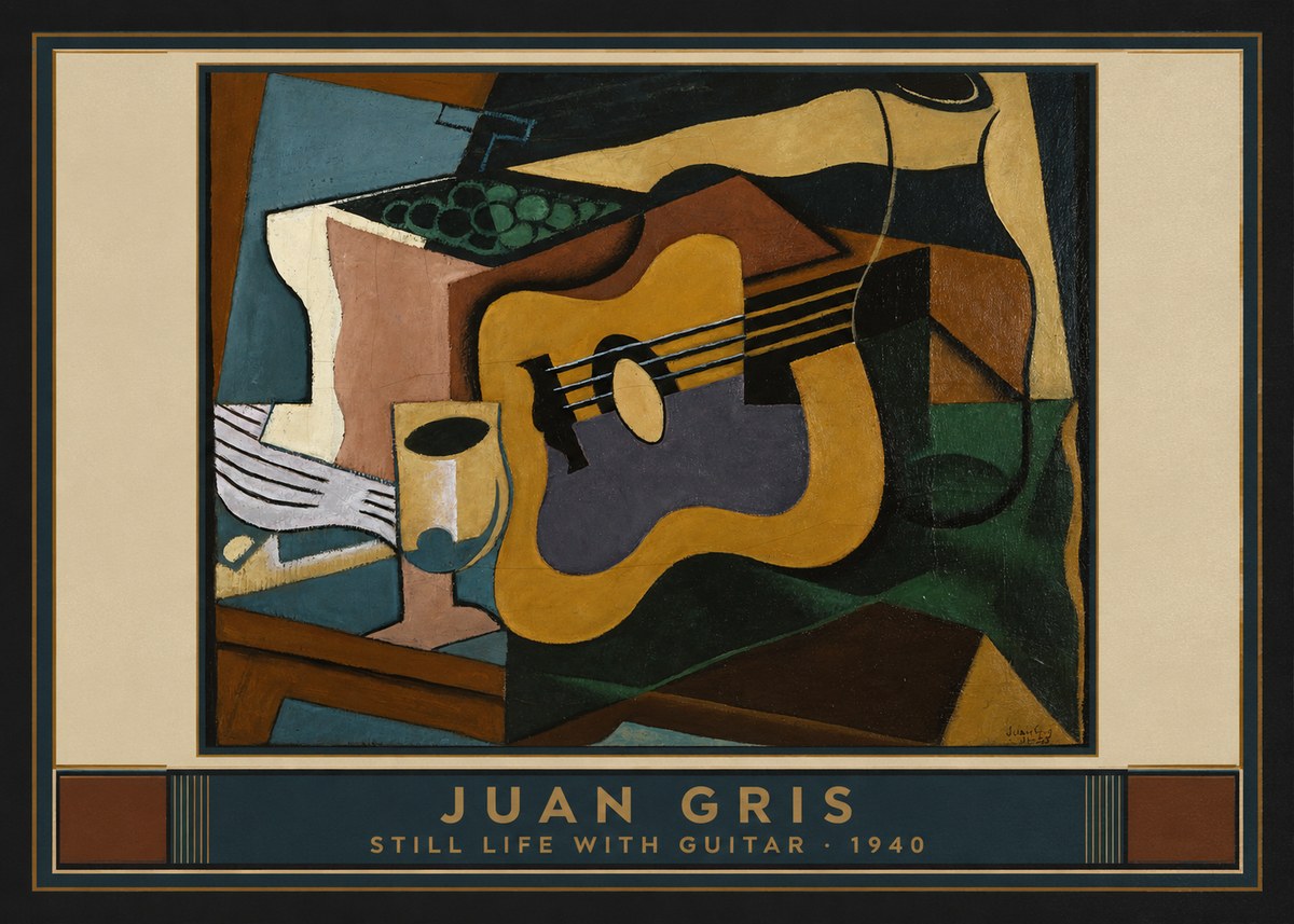 Juan Gris Still Life with Guitar No5 - Affiche
