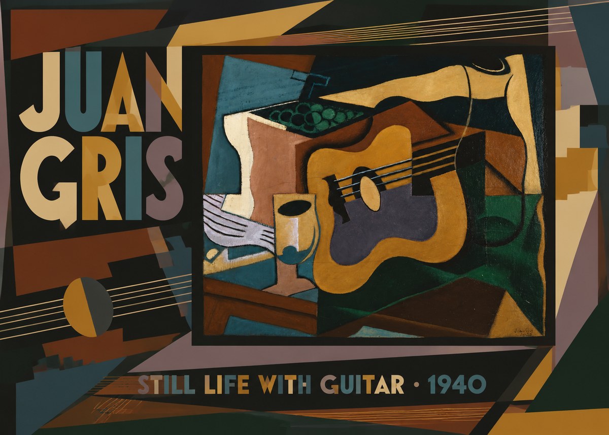 Juan Gris Still Life with Guitar No6 - Affiche