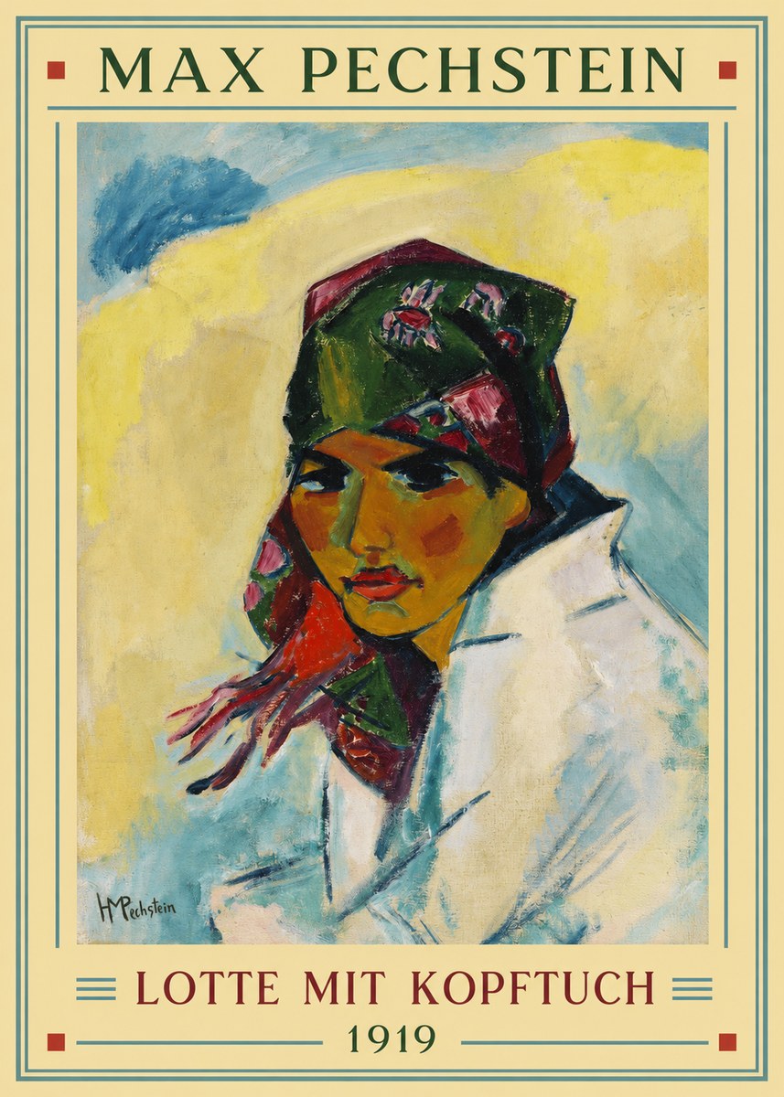 Max Pechstein Lotte Mit Kopftuch 1919 No2 - Affiche