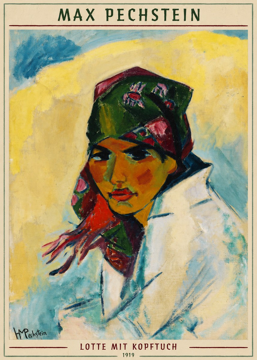 Max Pechstein Lotte Mit Kopftuch 1919 No6 - Affiche