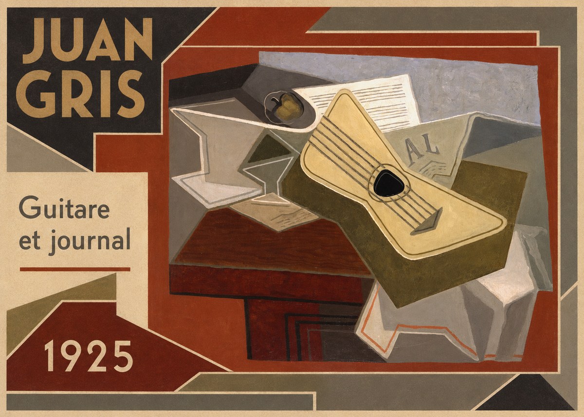 Juan Gris Guitare Et Journal No1 - Affiche