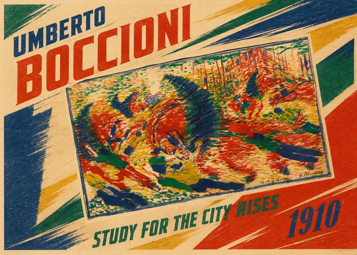 Umberto Boccioni Study for the City Rises No2 - Affiche