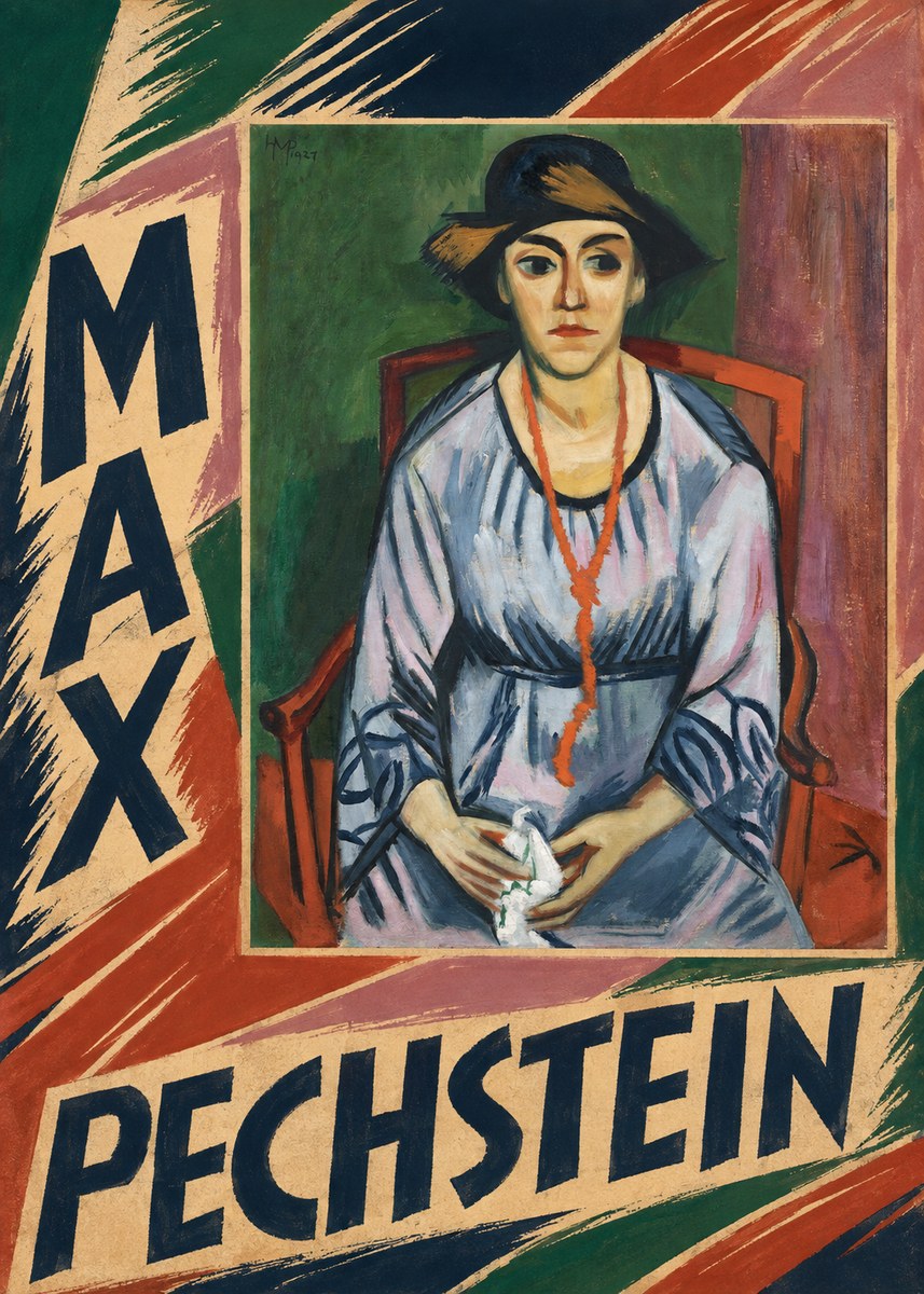 Max Pechstein Seated Woman with Hat No6 - Affiche
