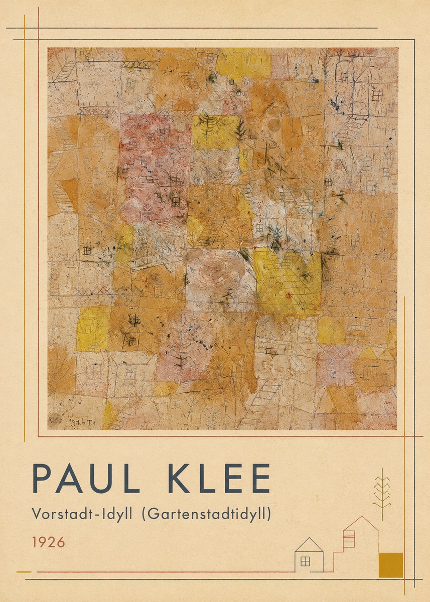 Paul Klee Vorstadt-idyll (Gartenstadtidyll) No1 - Affiche