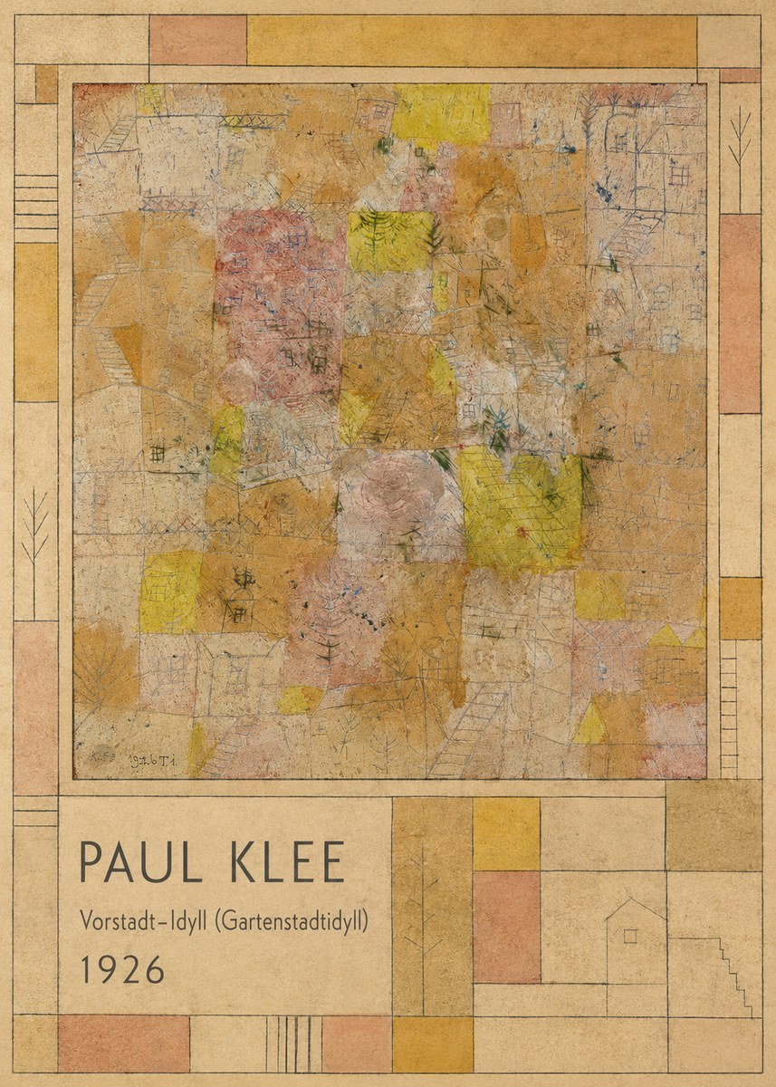 Paul Klee Vorstadt-idyll (Gartenstadtidyll) No4 - Affiche