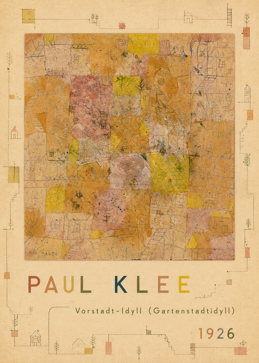 Paul Klee Vorstadt-idyll (Gartenstadtidyll) No6 - Affiche