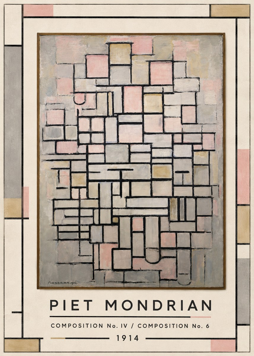 Piet Mondrian Composition No. Iv / Composition No. 6 No1 - Affiche