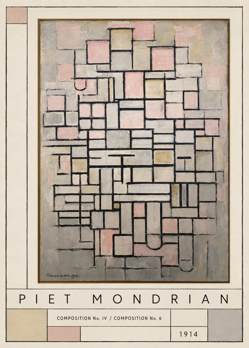 Piet Mondrian Composition No. Iv / Composition No. 6 No3 - Affiche