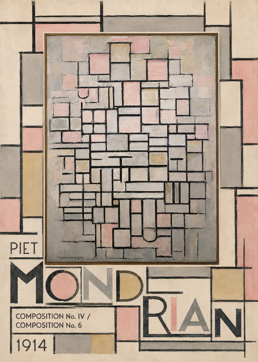 Piet Mondrian Composition No. Iv / Composition No. 6 No4 - Affiche
