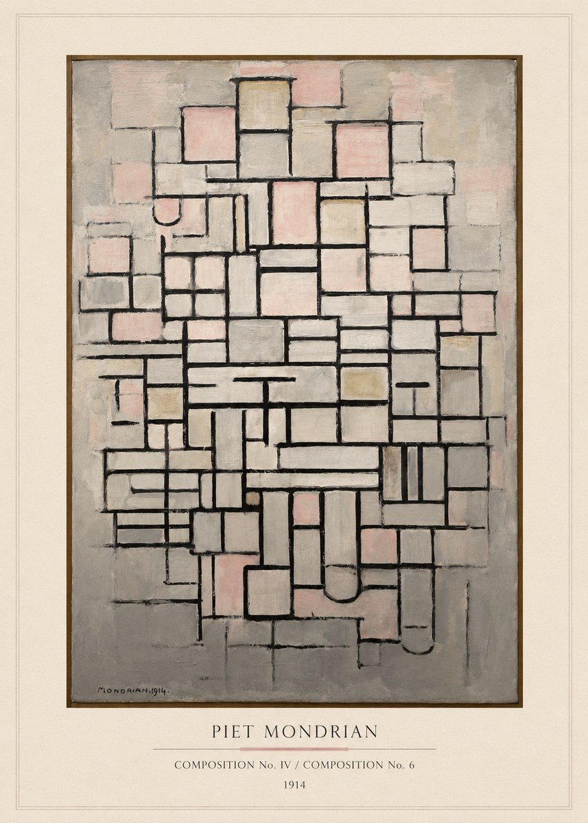 Piet Mondrian Composition No. Iv / Composition No. 6 No5 - Affiche
