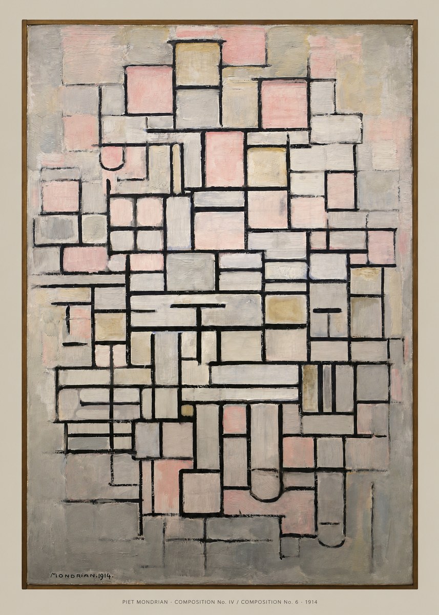 Piet Mondrian Composition No. Iv / Composition No. 6 No6 - Affiche