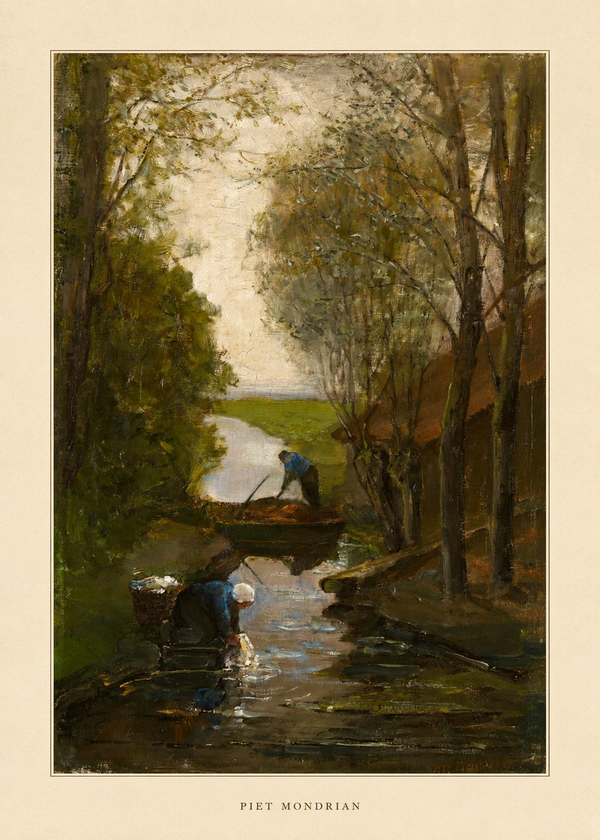 Piet Mondrian Washday on the Canal No5 - Affiche