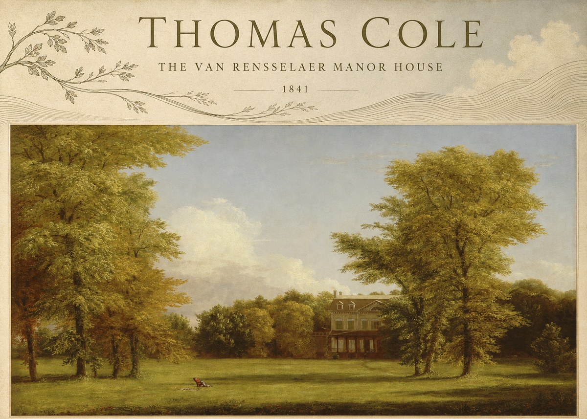 Thomas Cole The Van Rensselaer Manor House - 1841 No3 - Affiche