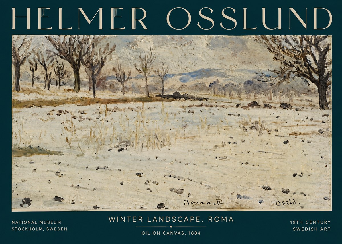 Helmer Osslund Winter Landscape. Roma No3 - Affiche