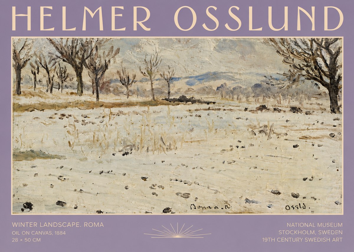 Helmer Osslund Winter Landscape. Roma No5 - Affiche
