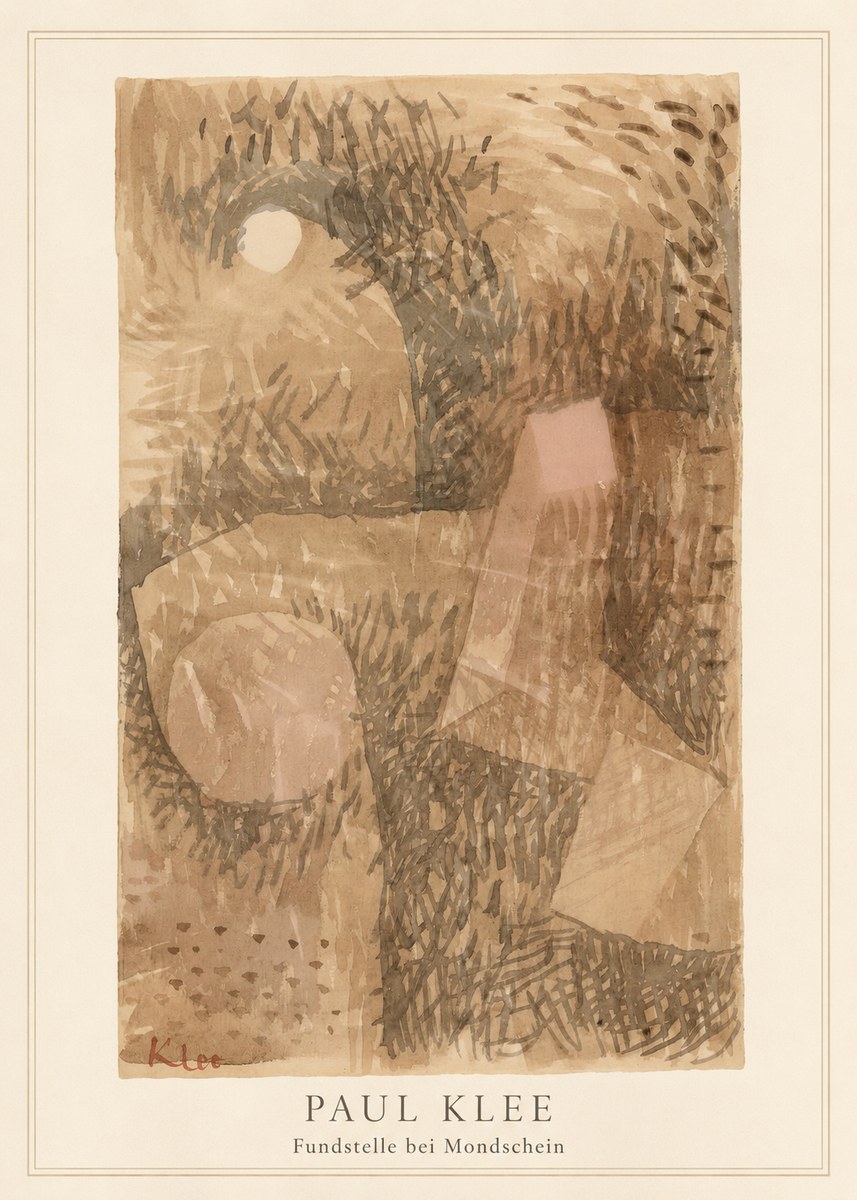 Paul Klee Fundstelle Bei Mondschein No3 - Affiche