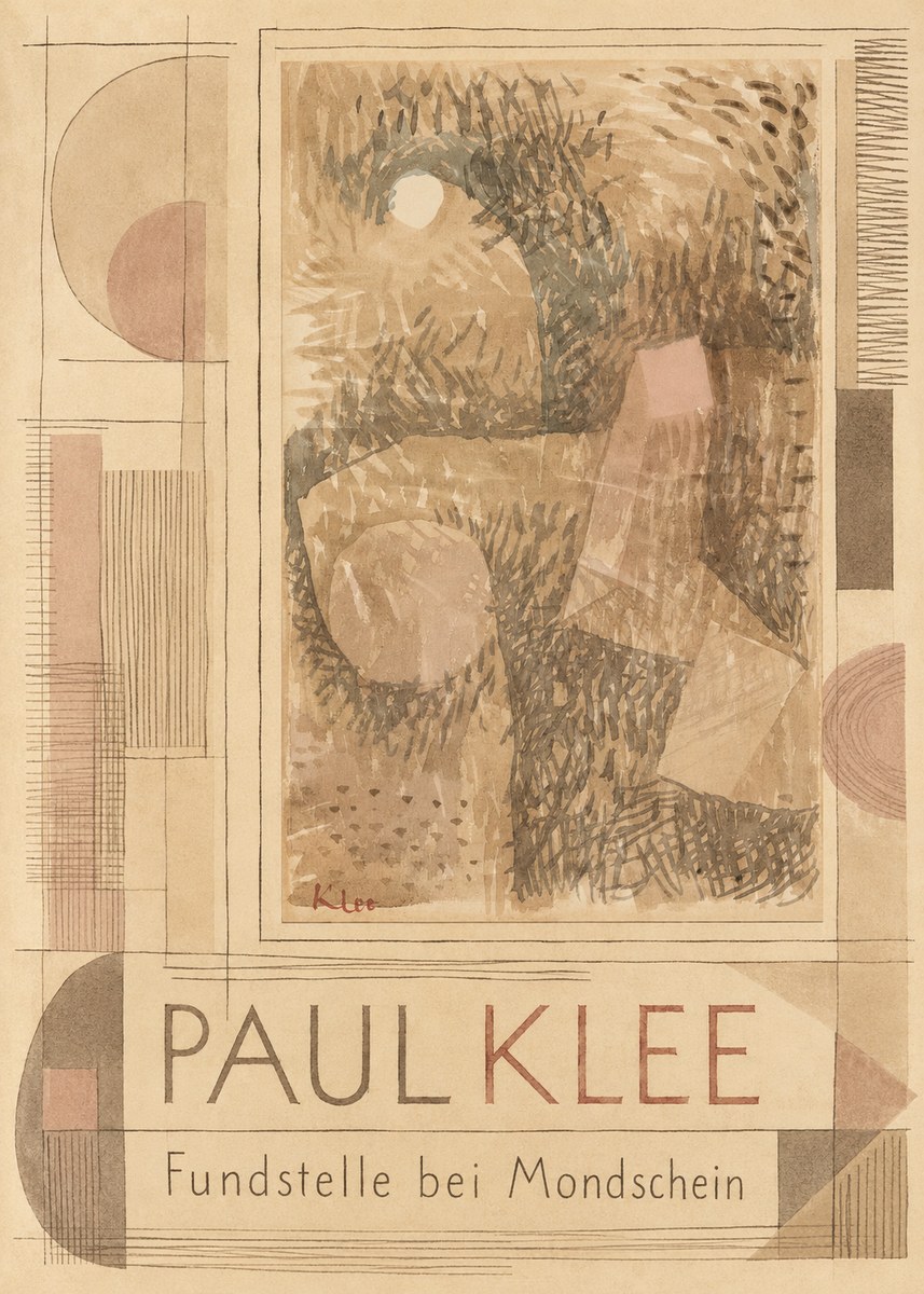 Paul Klee Fundstelle Bei Mondschein No6 - Affiche