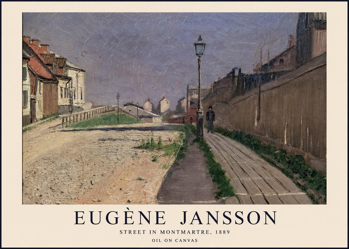 Eugène Jansson Street in Montmartre, 1889 No1 - Affiche
