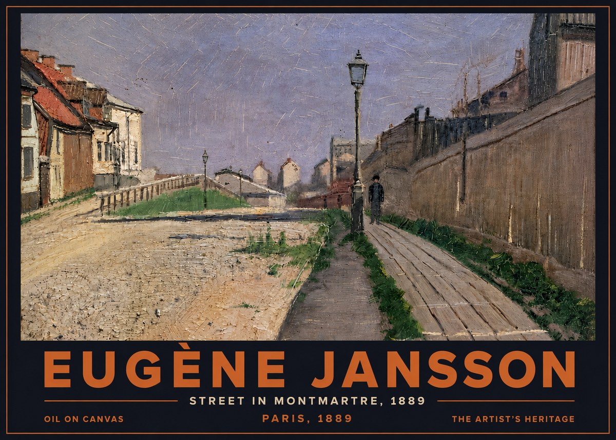 Eugène Jansson Street in Montmartre, 1889 No5 - Affiche
