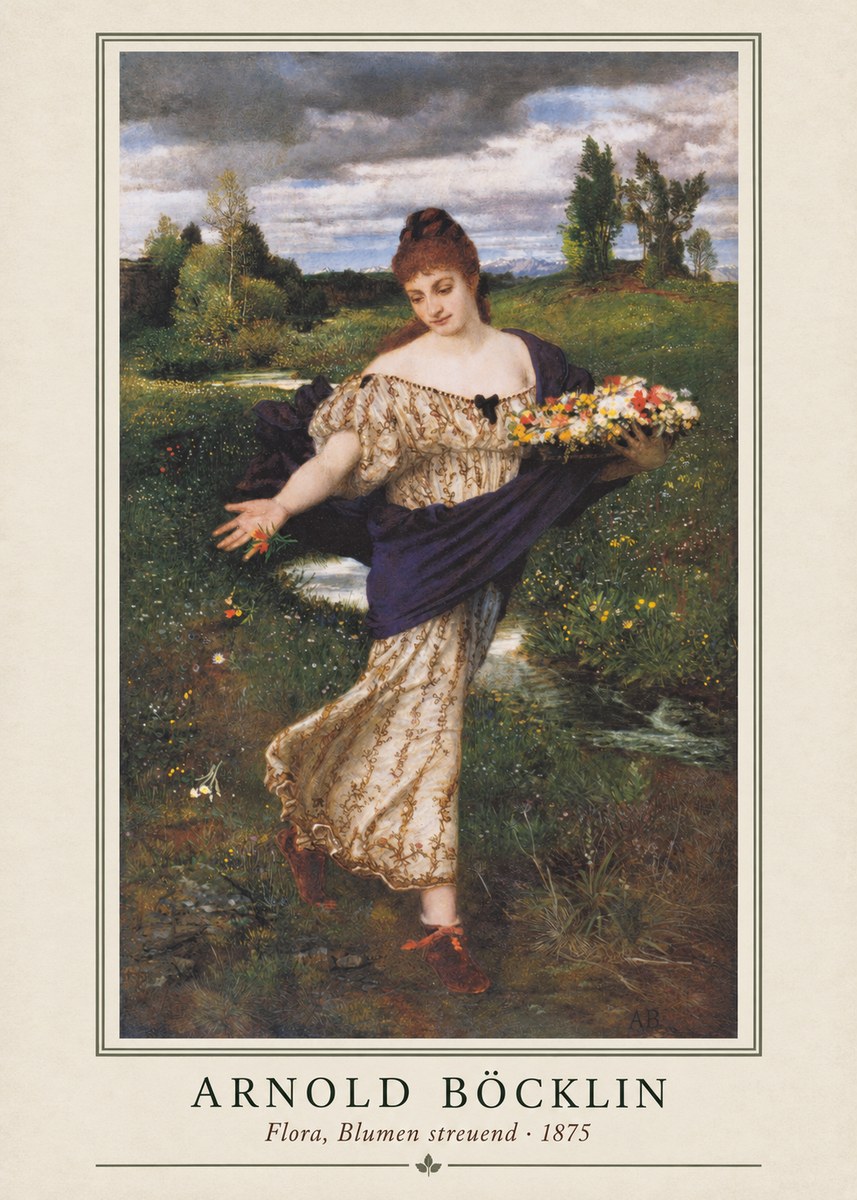 Arnold Böcklin Flora, Blumen Streuend I No1 - Affiche