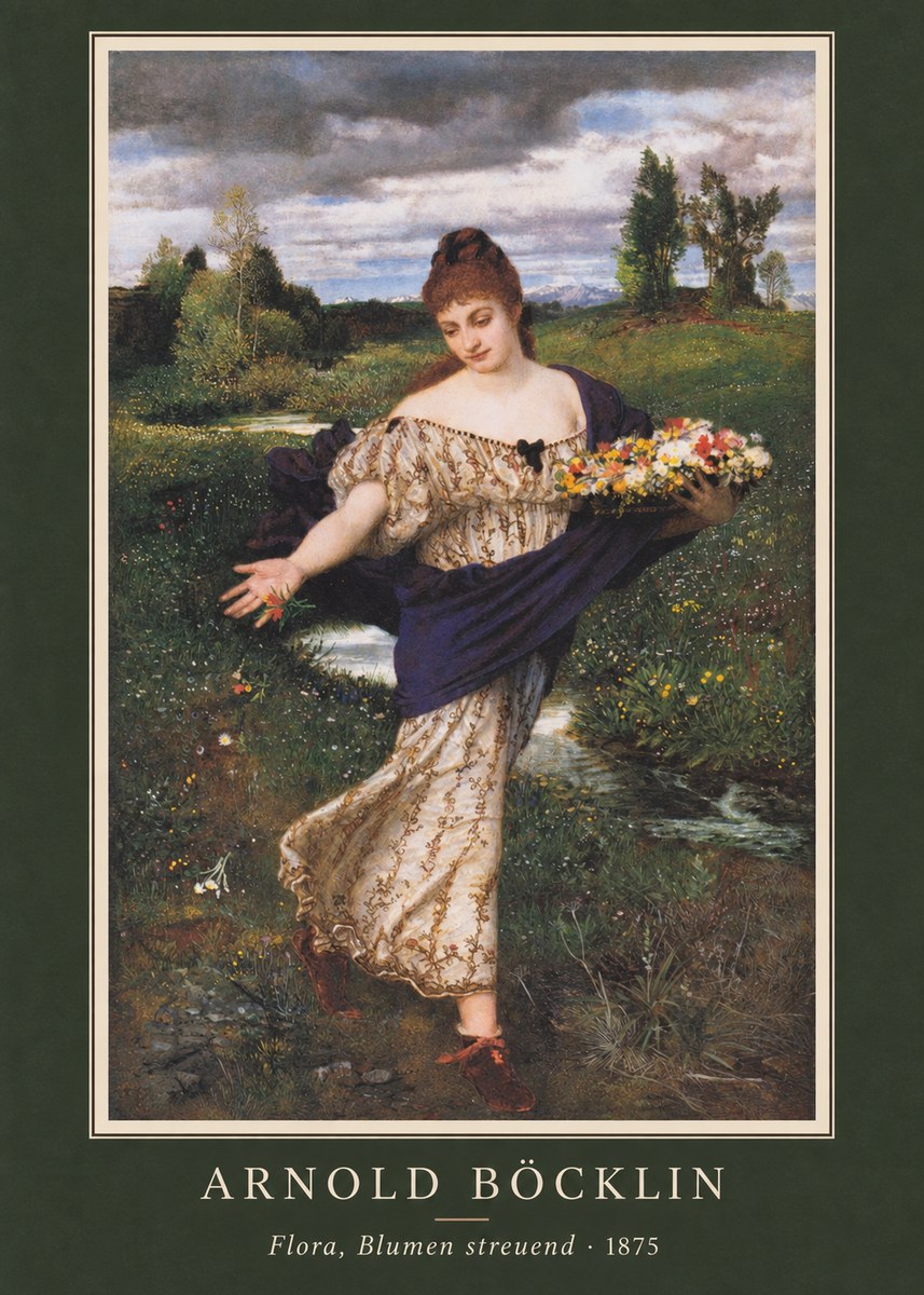 Arnold Böcklin Flora, Blumen Streuend I No3 - Affiche