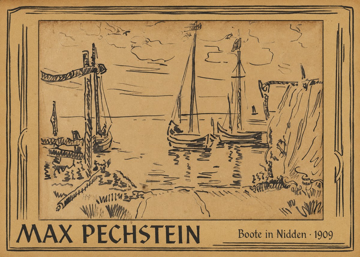 Max Pechstein Boote in Nidden No1 - Affiche