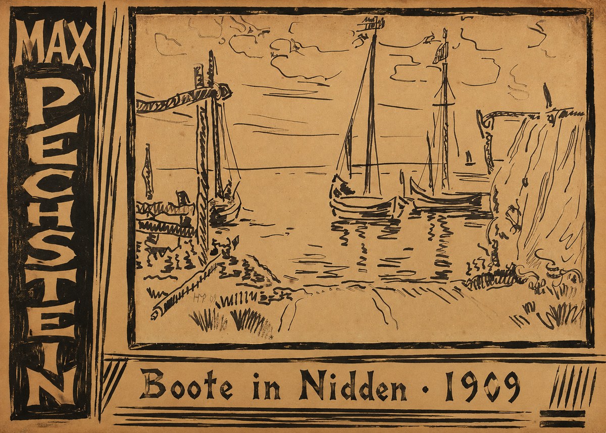 Max Pechstein Boote in Nidden No2 - Affiche