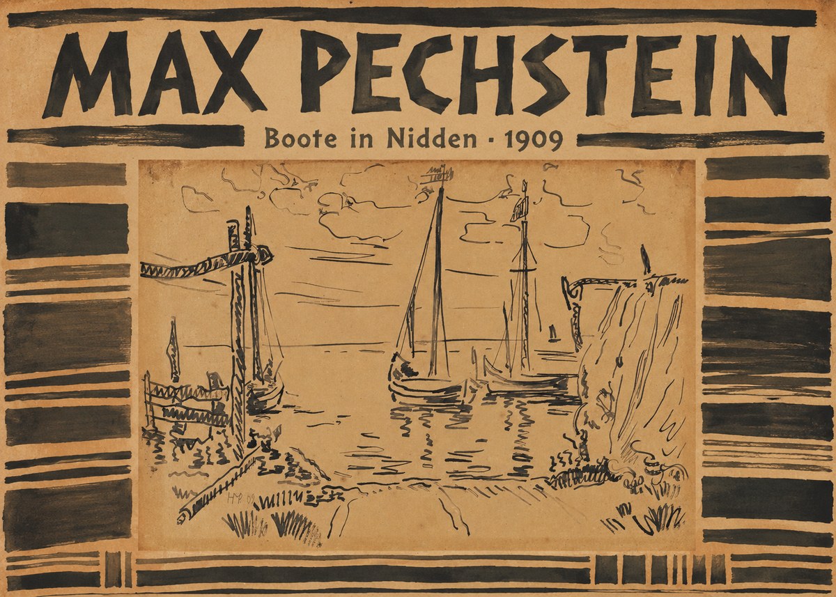 Max Pechstein Boote in Nidden No3 - Affiche