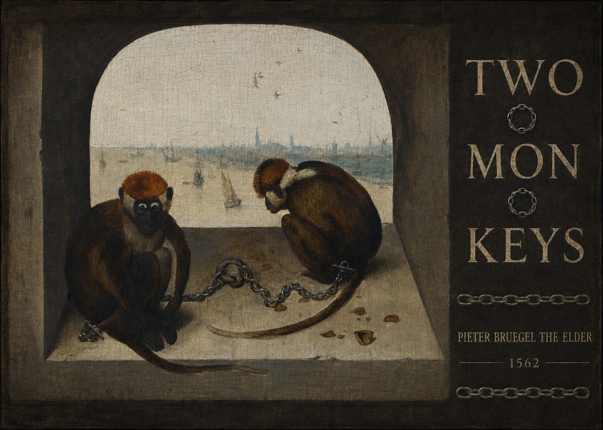 Pieter Bruegel Two Monkeys I No5 - Affiche
