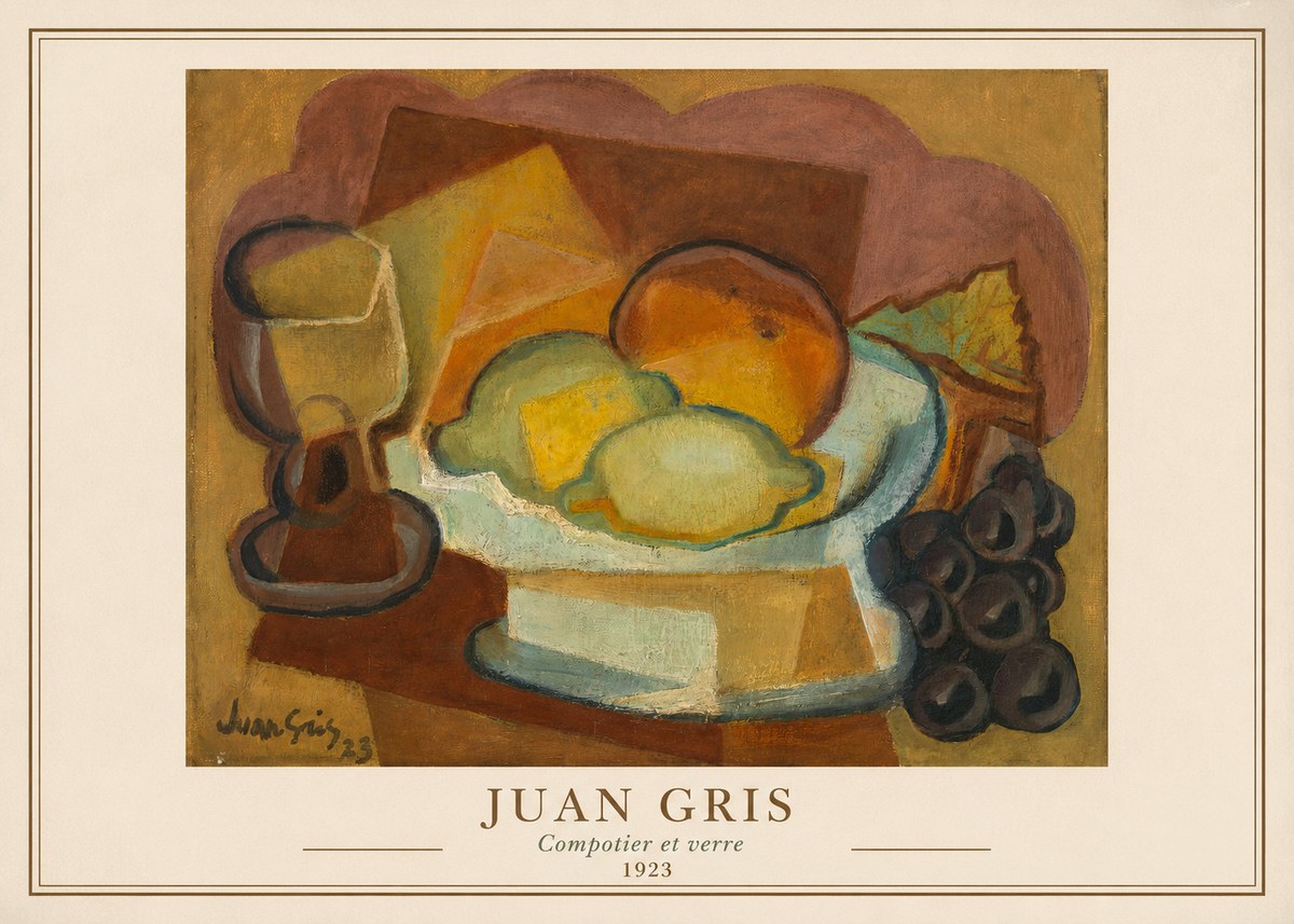 Juan Gris Compotier Et Verre No3 - Affiche