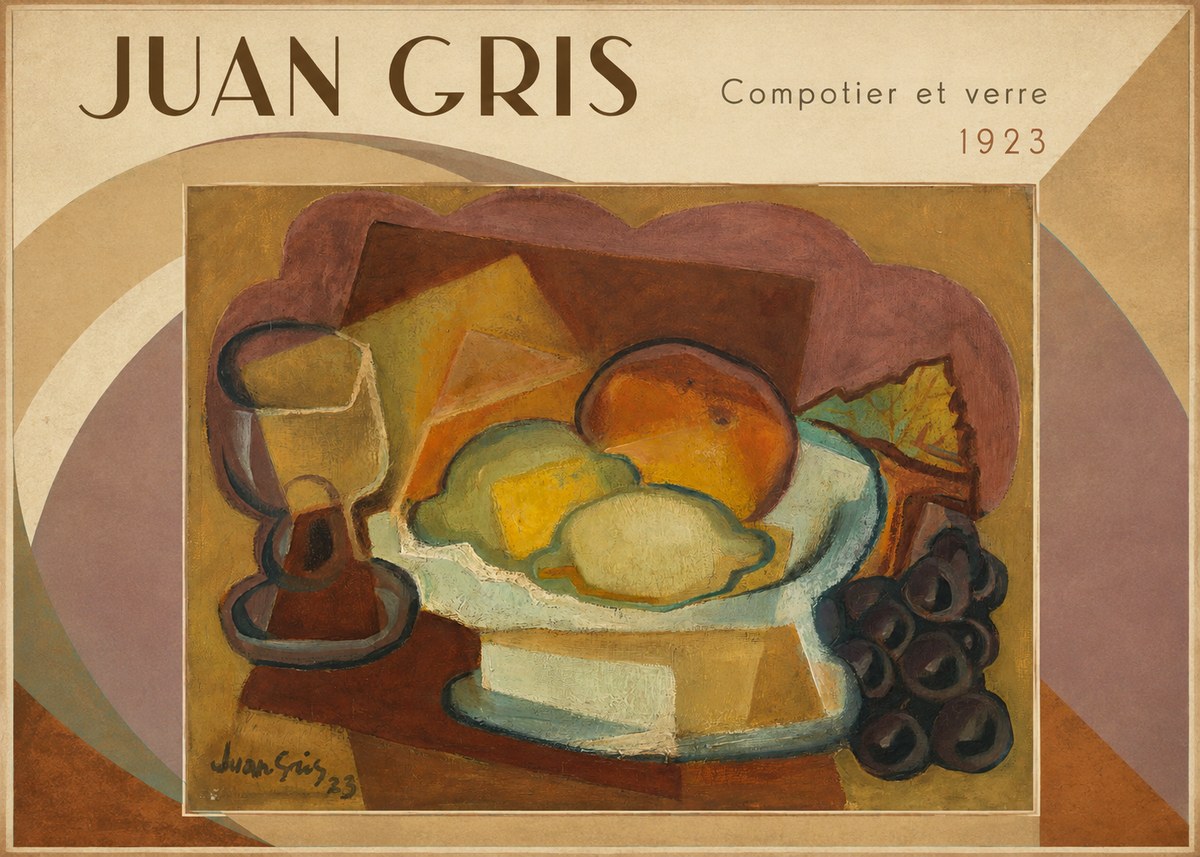 Juan Gris Compotier Et Verre No5 - Affiche