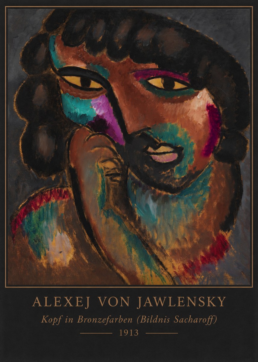 Alexej von Jawlensky Kopf in Bronzefarben (Bildnis Sacharoff) No6 - Affiche