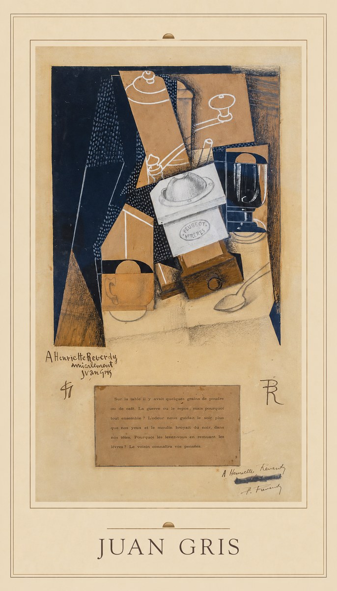 Juan Gris Still Life with Coffee Grinder I No3 - Affiche