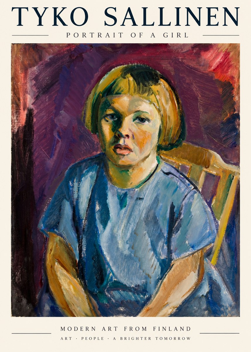 Tyko Sallinen Portrait of a Girl I No1 - Affiche