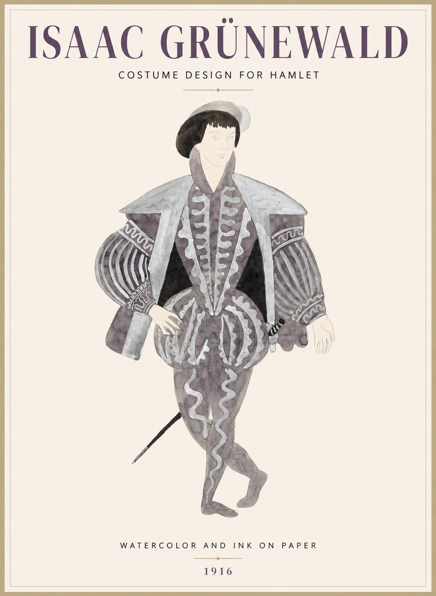 Isaac Grünewald Costume Design for Hamlet No1 - Affiche