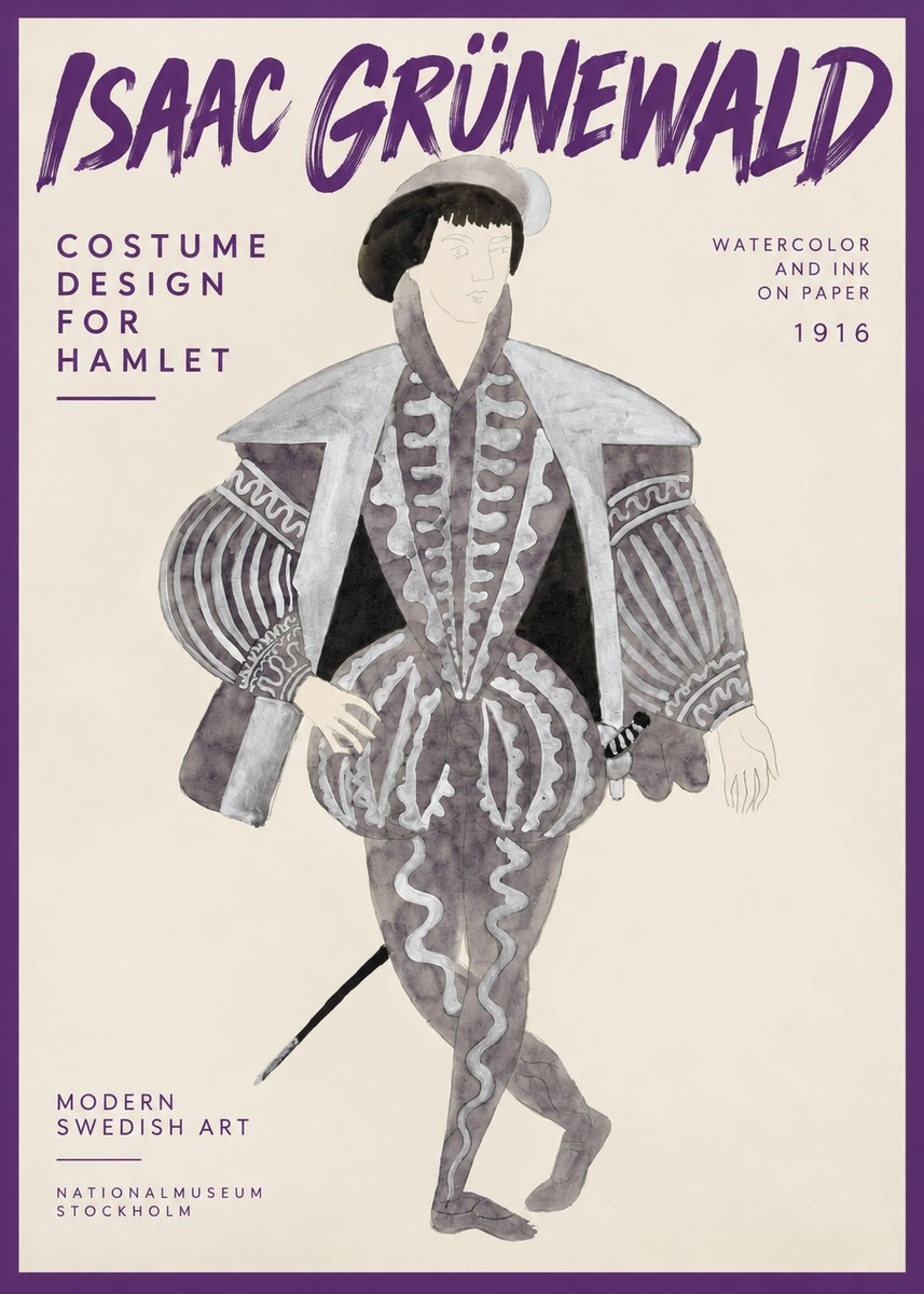 Isaac Grünewald Costume Design for Hamlet No2 - Affiche
