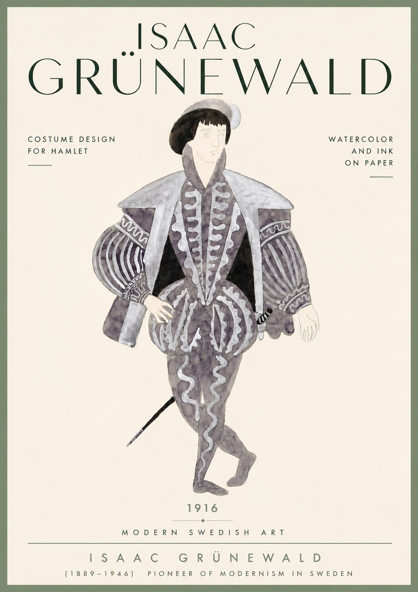 Isaac Grünewald Costume Design for Hamlet No4 - Affiche