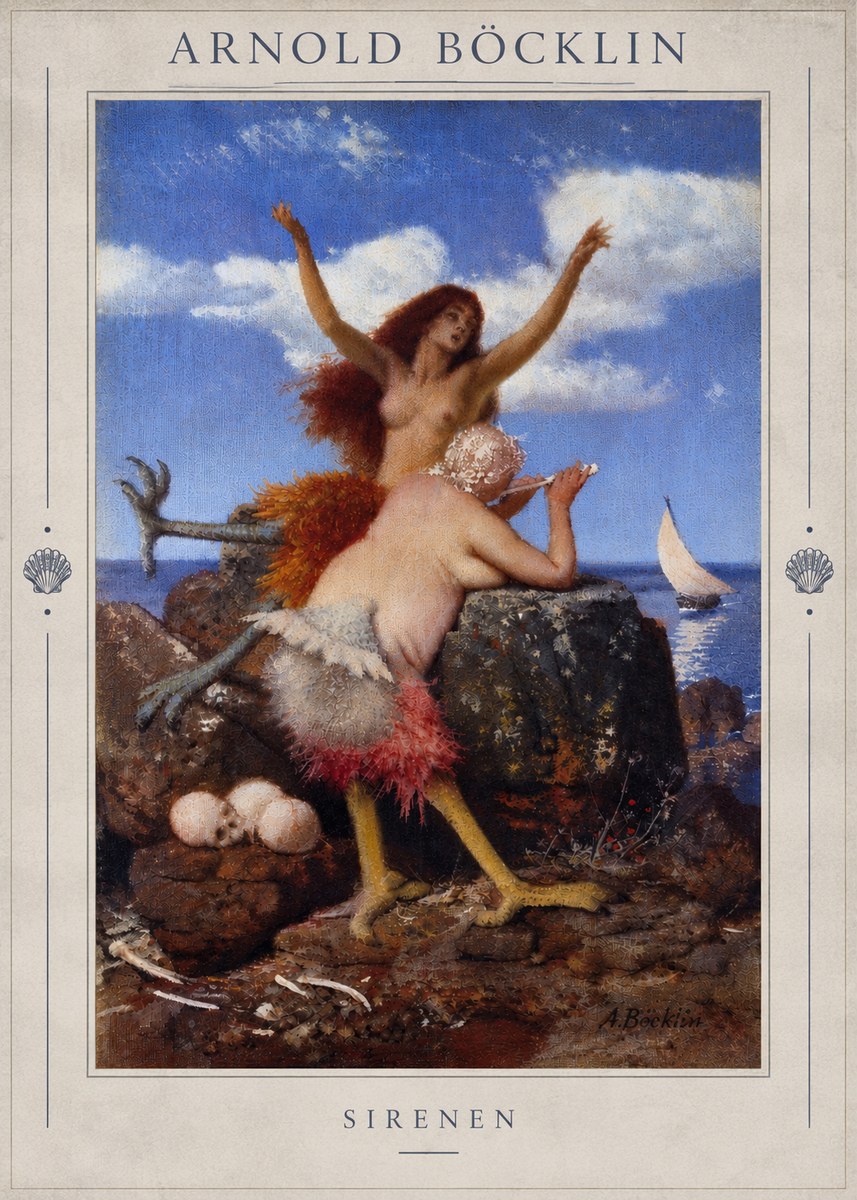 Arnold Böcklin Sirenen No4 - Affiche