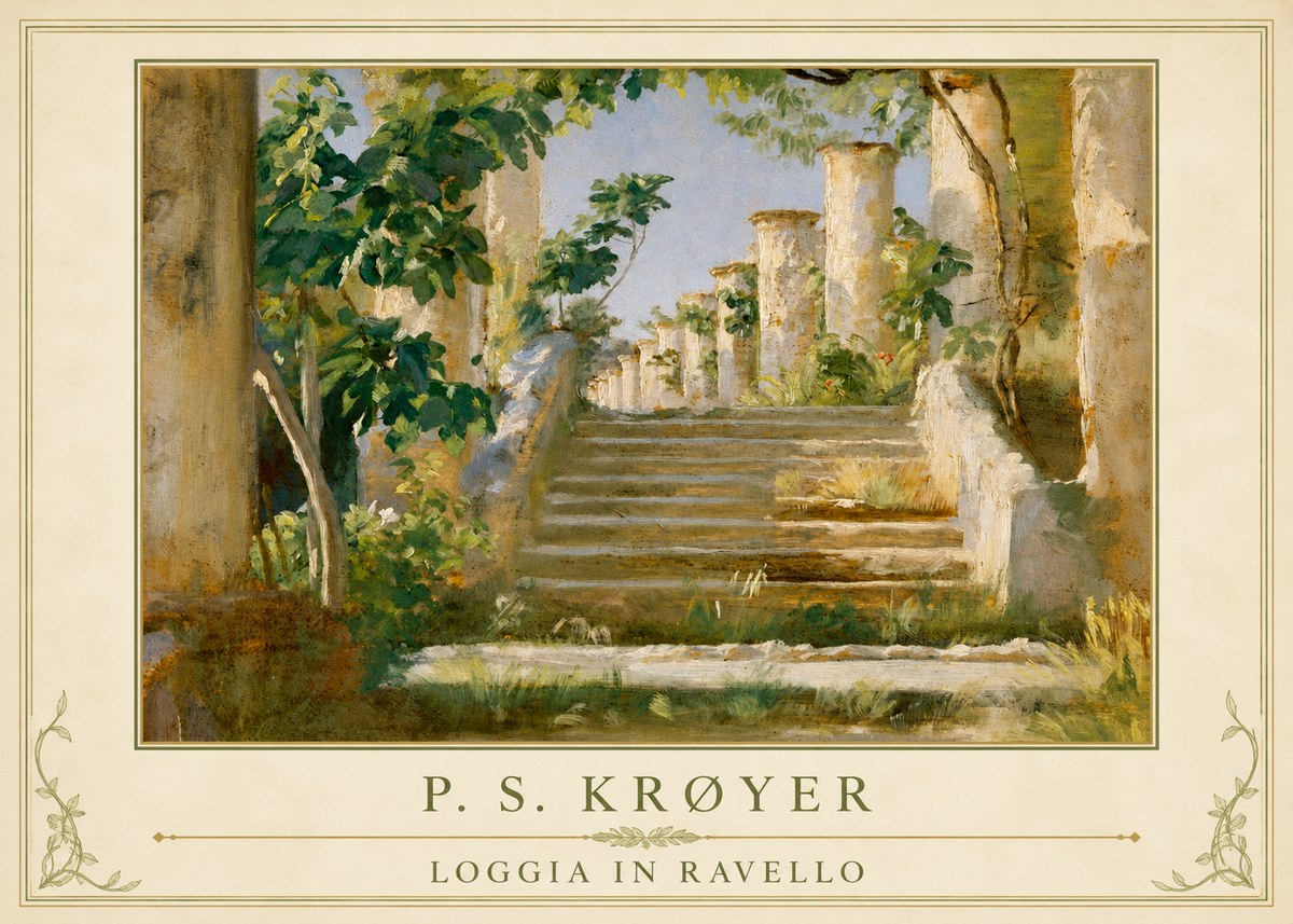 P.S. Krøyer Loggia in Ravello No1 - Affiche