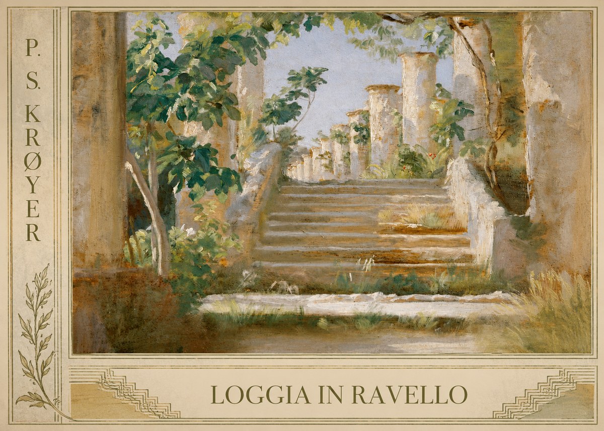 P.S. Krøyer Loggia in Ravello No2 - Affiche