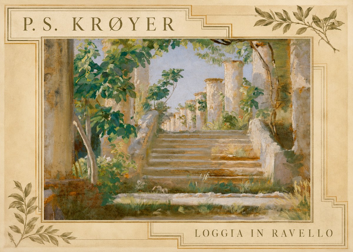 P.S. Krøyer Loggia in Ravello No3 - Affiche