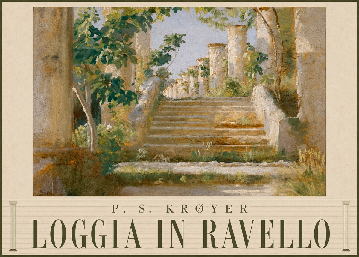 P.S. Krøyer Loggia in Ravello No6 - Affiche
