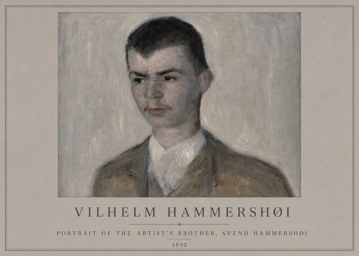 Vilhelm Hammershøi Portrait of the Artist's Brother, Svend Hammershøi No2 - Affiche