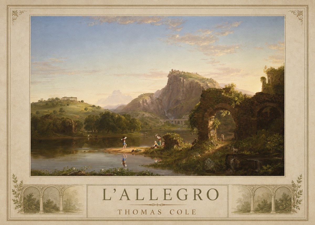 Thomas Cole L'allegro No1 - Affiche