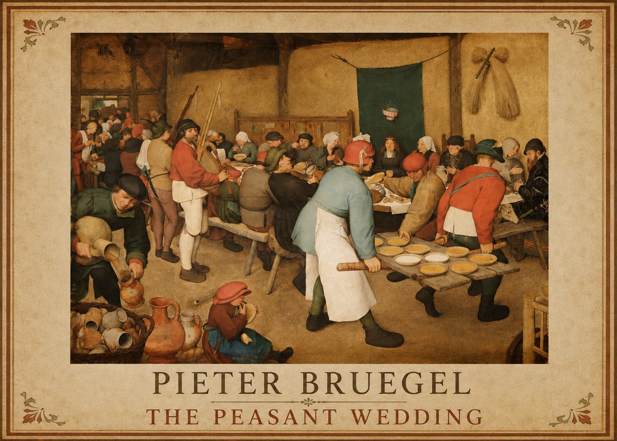 Pieter Bruegel The Peasant Wedding I No1 - Affiche