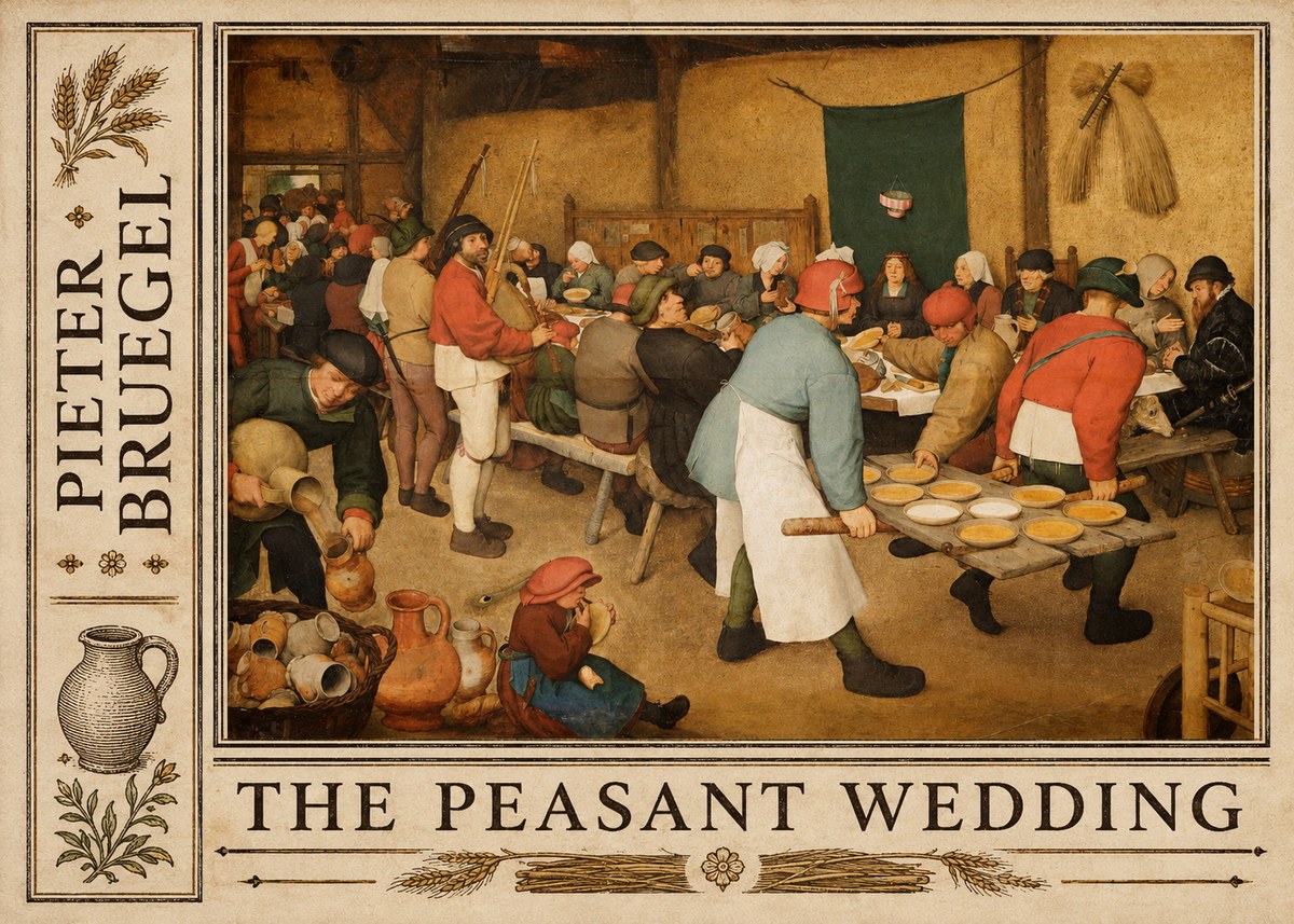 Pieter Bruegel The Peasant Wedding I No2 - Affiche